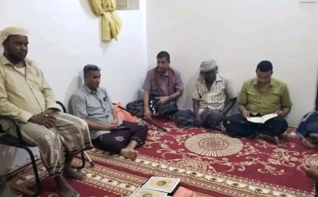 انتقالي وادي وصحراء حضرموت يقدم واجب العزاء لأسرة الشهيد محمد سعيد يادين