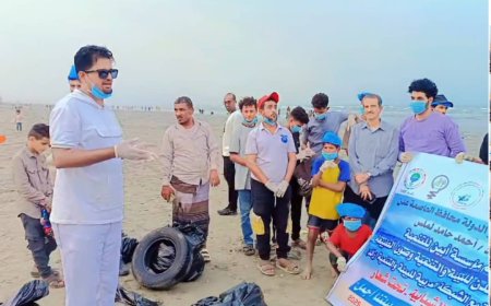 بشعار "شواطئنا أنظف.. بيئتا أجمل نقابة الصحفيين والإعلاميبن الجنوبيين تشارك في المبادرة التوعوية.