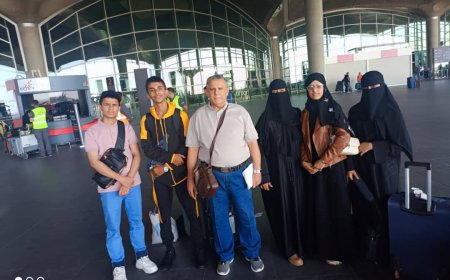 وصول فريق بلادنا المشارك في أولمبياد الكيمياء العاشر مطار علياء الدولي بالمملكة الأردنية: