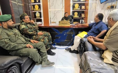 مدير أمن محافظة لحج يلتقي عميد كلية ناصر للعلوم الزراعية في لقاء تنسيقي ودي