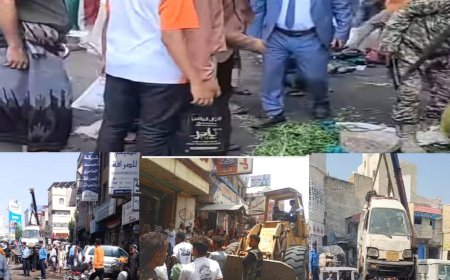 انطلاق حملة شاملة لإزالة العشوائيات والمخالفات من شوارع "القاهرة" بتعز