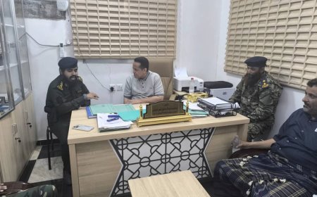 رئيس تنفيذية انتقالي لحج يتفقد قسم شرطة الفيوش ويشيد بجهود قيادته