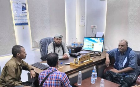 مدير عام المضاربة يلتقي استشاري البنك الدولي ويناقش معه الانشطة الجاري تنفيذها بالمديرية