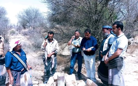 بتوجيهات المحافظ بن الوزير.. فريق فني ينفذ زيارة ميدانية لتلمس احتياجات مناطق الطلح ودهر في قطاع المياه