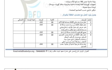 إعلان مناقصة خاصة "توريد وتصنيع وتركيب أكشاك حديدية في سوق النساء الشعبي" – مديرية صيرة / عدن