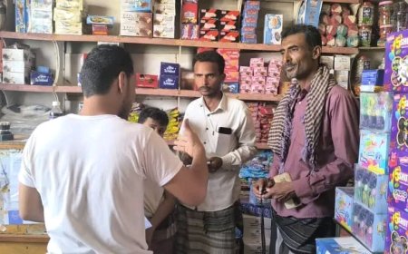 انتقالي أحور يواصل حملاته التفقدية لمراقبة الأسعار في المحلات التجارية ومصنع الثلج