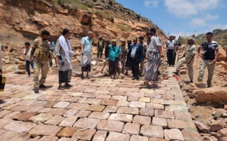 مدير عام قعطبة يتفقد رصف طريق قريتي الكتمي وكبي بمريس