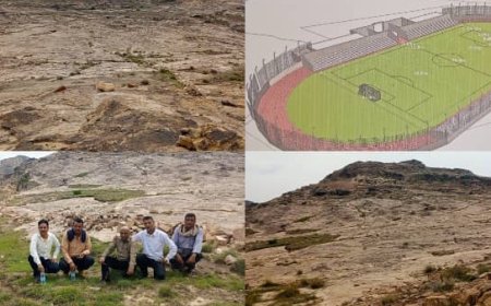 مدير عام الحصين والشباب والرياضة ينفذان نزولاً ميدانياً إلى موقع إنشاء ملعب جديد في منطقة حرير