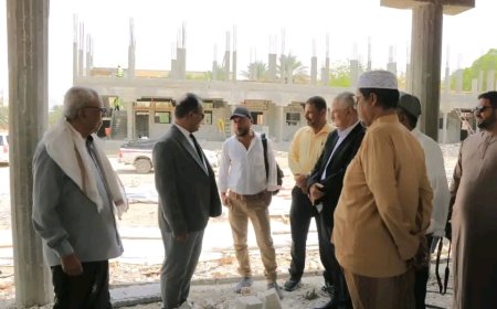 وكيل محافظة حضرموت لشؤون مديريات الوادي والصحراء يتفقد سير العمل بمشروع المبنى الجديد لثانوية الصبان بسيئون