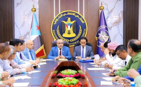 فريق التوجيه والرقابة الرئاسي يعقد لقاءً مع الهيئة التنفيذية للقيادة المحلية لانتقالي العاصمة عدن