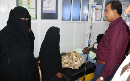 انتقالي أبين يتفقد مركز معالجة الإسهالات بمستشفى زنجبار