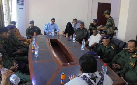 برئاسة العميد علي أحمد الجبواني.. مدير أمن أبين يستقبل فريق الرقابة الرئاسي والتوجيه السياسي للمجلس الانتقالي الجنوبي