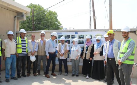 يونوبس ووزارة المياه يتفقدان سير أعمال تأهيل محطة الصرف الصحي في محطة كريتر