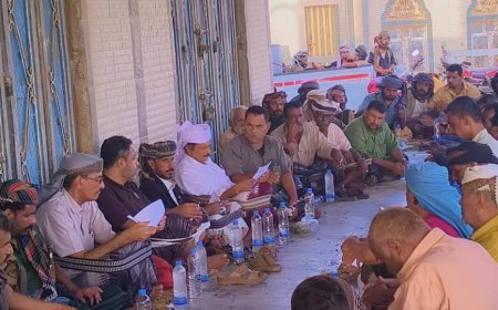 رئيس تنفيذية انتقالي أبين يلتقي قبائل باكازم أحور للوقوف على مطالبها