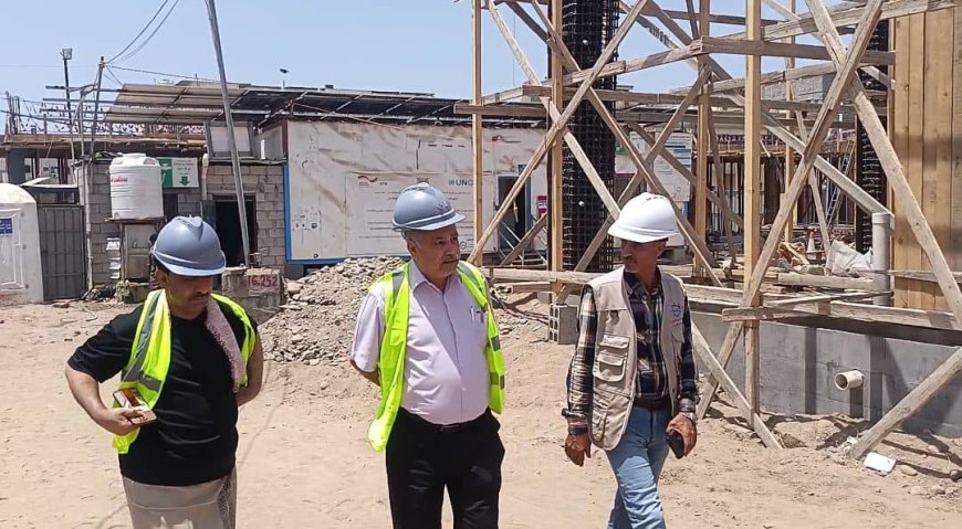 مدير صحة عدن يشيد بجهود منظمة اليونبس في إنجاز المرحلة الثالثة لمشروع بناء مبنى الرعاية الصحية