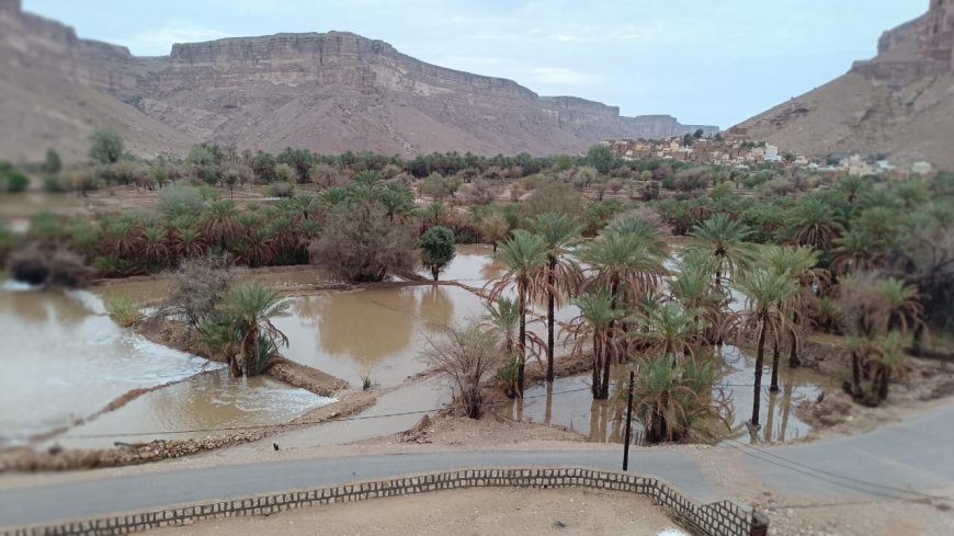 أمطار موسمية غزيرة بعد عام من الجفاف بمديرية رخية (صور)
