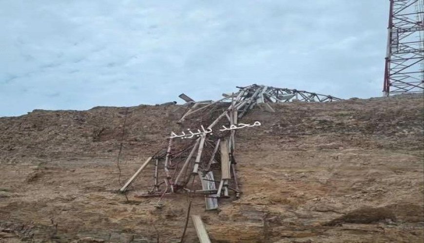 انهيار برج اتصالات يوقف خدمة "عدن نت" ويعزل مناطق واسعة عن الإنترنت