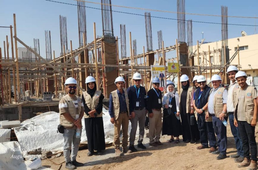 بتوجيه من البيشي.. مدير الرعاية الصحية والمستشارة الإقليمية لمنظمة اليونبس يتفقدان أعمال بناء مخازن اللقاحات المركزية في عدن