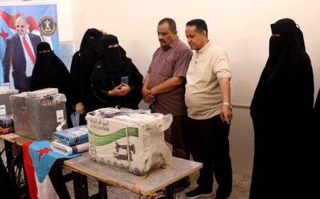 انتقالي لحج يدشن مشروع تدريب  الخياطة للمرأة والطفل