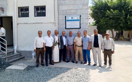 تعز.شداد يزور المطبخ الصحي بمعية مغلس والعليمي وبحضور ممثلي التنمية الإنسانية