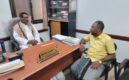 مدير عام تريم يلتقي مدير مكتب الزراعة لمناقشة أوضاع القطاع الزراعي بالمديرية