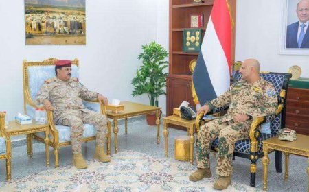 طارق صالح يطلع من وزير الدفاع على الوضع العملياتي في المحاور والمناطق العسكرية