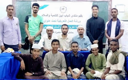 منتدى شباب أبين للتنمية والسلام ينظم ورشة عمل حول كيفية تعزيز الأمن والسلم المجتمعي بأحور
