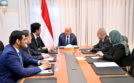 رئيس مجلس القيادة يؤكد تماسك مؤسسات الدولة والتزامها بتطبيع الاوضاع في حضرموت وتحقيق العدالة في تعز