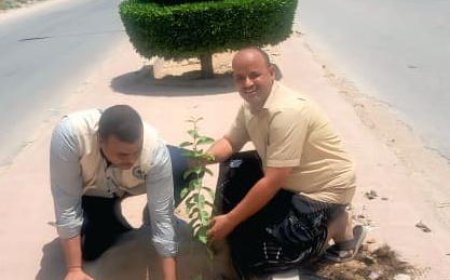 مكتب الهيئة العامة لحماية البيئة بتريم والمديريات الشرقية يوزع شتلات لمرافق حكوميه و مدارس واندية رياضية بالمديرية
