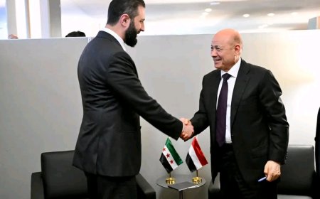 رئيس مجلس القيادة يلتقي الرئيس السوري للبحث في العلاقات الثنائية وتطورات المنطقة