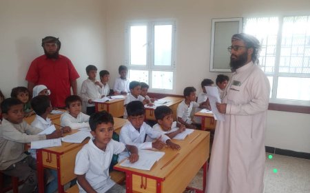 رئيس وأعضاء فريق التوجيه المحلي بتربية لودر في زيارة توجيهية لمدرسة حبيل أمصر بمنطقة الحضن