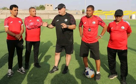 المنتخب الوطني الأول لكرة القدم يبدأ معسكرة الداخلي بمديرية لودر محافظة أبين