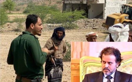 العميد ناصر عبدربه منصور هادي يطلق مشروع إعادة تأهيل وبناء مقر شرطة الوضيع في أبين
