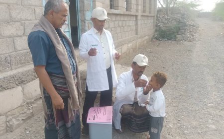 تدشين حملة شلل الأطفال في مديرية الوضيع مركز /الحردوب