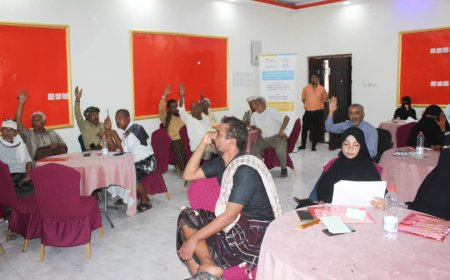 منظمة صنّاع النهضة ومؤسسة شباب أبين ينفذان ورشة عمل بخنفر لمراجعة أصحاب المصلحة وتحليل نتائج قضايا النزاع ضمن مشروع بناء من أجل السلام