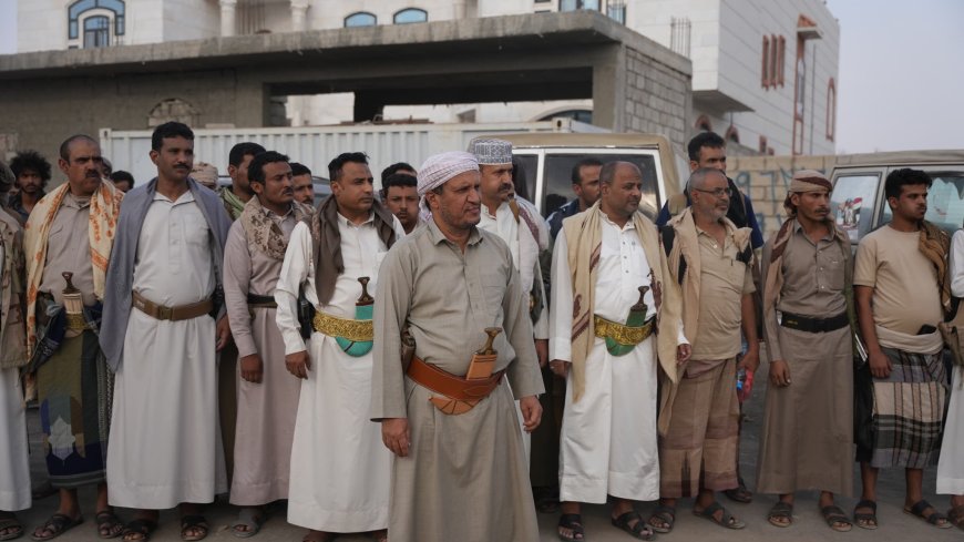 أبناء تعز في مأرب يشكرون اللواء ثوابة وقبائل خولان على جهودهم في إنهاء نزاع قبلي