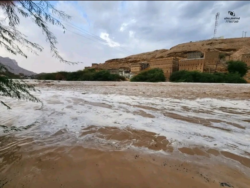 المحافظ بن الوزير يوجه برفع الجاهزية للحد من الأضرار.. شبوة تشهد أمطاراً غزيرة وسيولاً جارفة