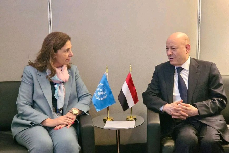 رئيس مجلس القيادة يطلع على برامج الدعم الأممي للتنمية الاقتصادية والاجتماعية في اليمن
