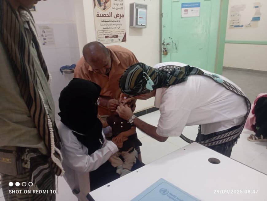 تدشين الحملة الوطنية للتطعيم ضد شلل الأطفال في مديرية أحور