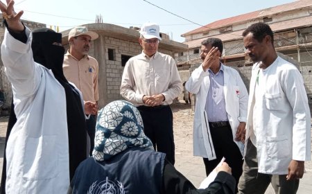 نزول ميداني لمسؤولي منظمة الصحة العالمية لمتابعة حملة التحصين ضد شلل الأطفال بمديرية التواهي