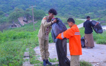 الكشافة بالمهرة تنفذ مبادرة لتنظيف محمية حوف بعد انتهاء موسم الخريف