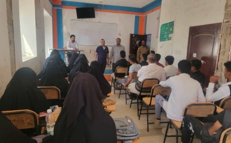 مدير عام قعطبة يدشن العام الدراسي الجديد في المعهد الوطني للعلوم والتكنولوجيا لسنة 2025م- 2026م