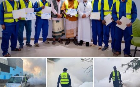 مجموعة القطيبي وهيئة الخليج وعدن يختتمان حملة الرش الضبابي والرذاذي في مديرية البريقة بالعاصمة عدن