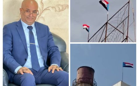 أعلام الجنوب ترفرف في محطة الحسوة الكهروحرارية احتفالاً بالذكرى الـ62 لثورة 14 أكتوبر المجيدة