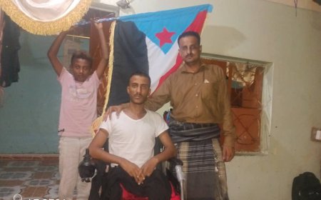 رئيس انتقالي المسيمير يستقبل الجريح البطل علي فواد الحوشبي عشية الذكرى الـ62 لثورة 14 أكتوبر المجيدة