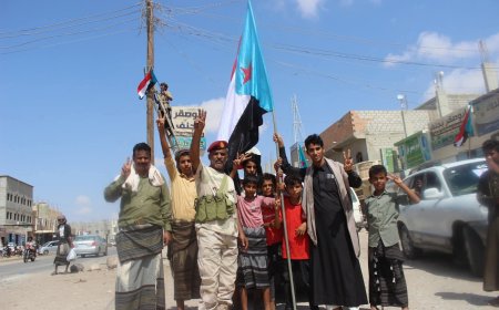 انتقالي ميفعة يدشّن حملة رفع أعلام الجنوب وصور الرئيس الزبيدي والشهيد السليماني على المرافق الحكومية والنقاط العسكرية والشوارع الرئيسية