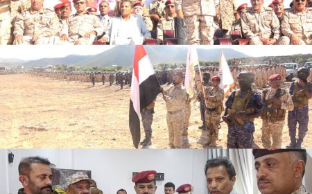 وزير الدفاع  يطلع على الجاهزية القتالية والفنية لمحور أبين العملياتي