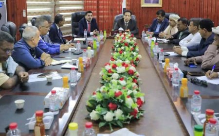 محافظ المهرة ونائب وزير المياه والبيئة يناقشان تعزيز خدمات المياه والصرف الصحي في المحافظة