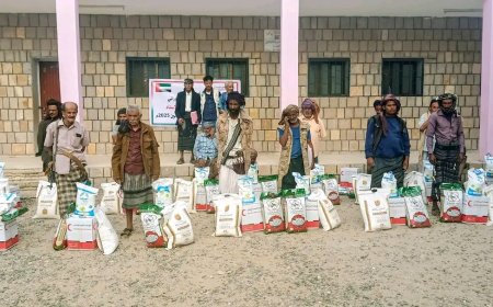 انتقالي مودية يدشن توزيع السلال الغذائية لأسر الشهداء بدعم من الهلال الأحمر الإماراتي