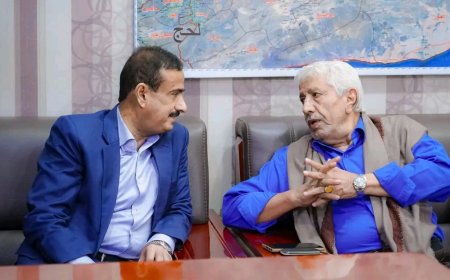المحافظ بن الوزير يستقبل وزير الصحة السابق الدكتور ناصر باعوم
